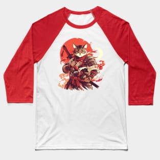 samurai cat Baseball T-Shirt